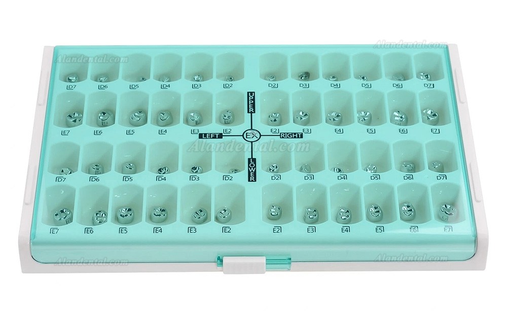 48Pcs/Box Dental Kid Crown Preformed Metal Crown Stainless Steel Temporary Crown